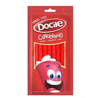 Bala Canudinho Morango Docile 70g