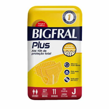 Fralda Descartável Bigfral Plus J 11und 