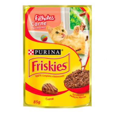 Ração Friskies 85g Filhote Carne ao Molho Sachet
