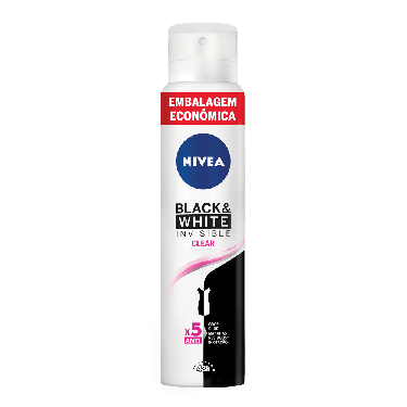 Desodorante Aerosol Feminino Invisible Black & White Clear Nivea 200ml