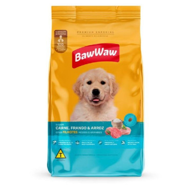 Ração Filhote Med.Gde Frango Arroz Baw Waw 900g