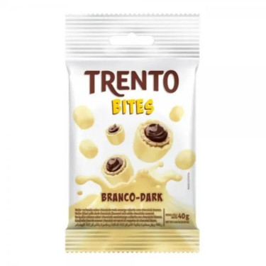 Biscoito Wafer Bites Branco Dark Trento 40g
