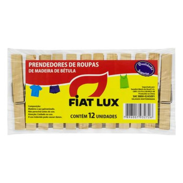 Prendedor Roupa Madeira Fiat Lux 12un