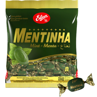 Bala Mentinha Dura Erlan 100g