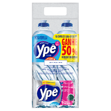 Detergente Ype Clear Pack Ype 2x500ml 50%desc.Esp.