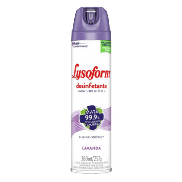Desinfetante Lysoform 360ml Spray Lavanda
