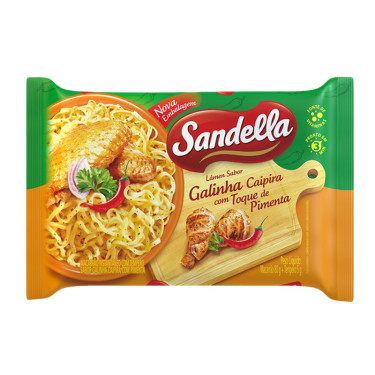 Macarrão Instantâneo Sandella 85g Galinha Caipira  Pimenta