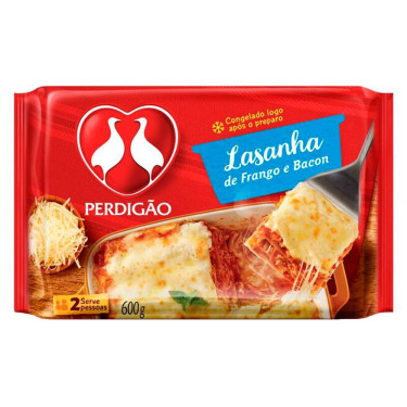 Macarrão Lasanha Perdigão 600g Frango Bacon