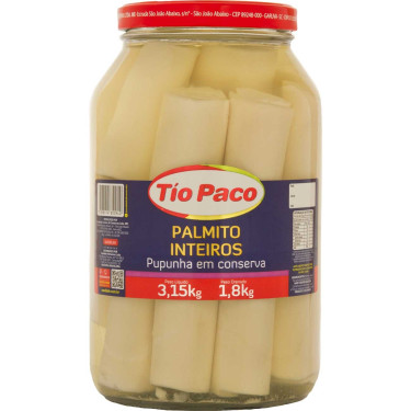 Palmito Pupunha Int.Tio Paco 1,8kg