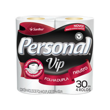Papel Higiênico Personal Folha Dupla Vip 30M 4X1 Neutro Pvn44