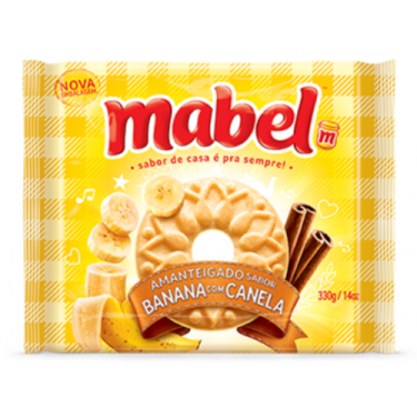 Biscoito Mabel Amanteigado 330g Banana com Canela 