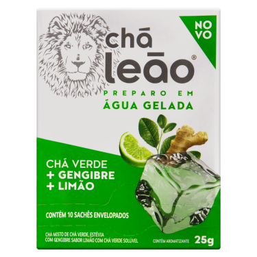 Cha Gelado Verde+gengibre+limao Leao 25g