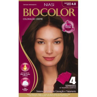 Tintura Biocolor Creme Castanho Médio 4.0