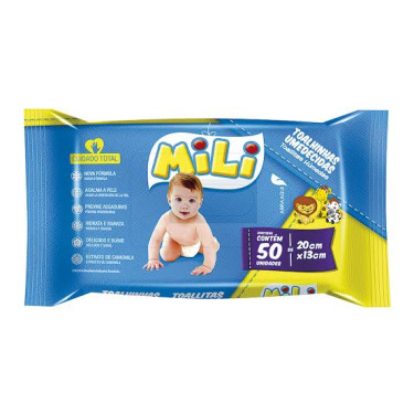 Toalhinha Umedecida Mili 50 unidades  