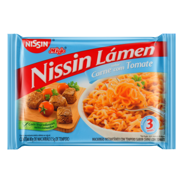 Macarrão Nissin Lamen 85G Carne Com Tomate