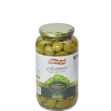 Azeitona Fontini 500G vidro C/Caroço Gourmet