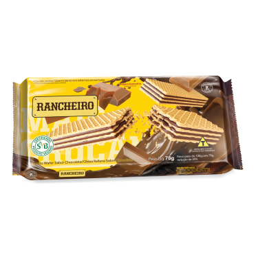 Biscoito Rancheiro Wafer Recheado 78g Chocolate