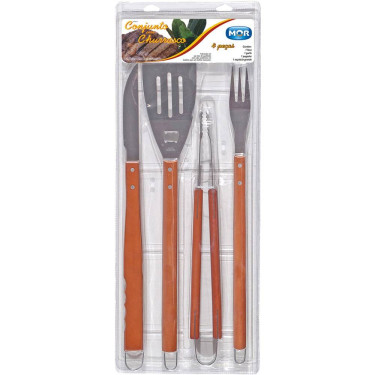 Conj. Churrasco Mor 4 Pcs 3311