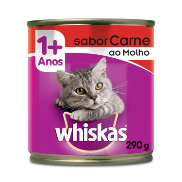 Ração Whiskas 290g Carne ao Molho