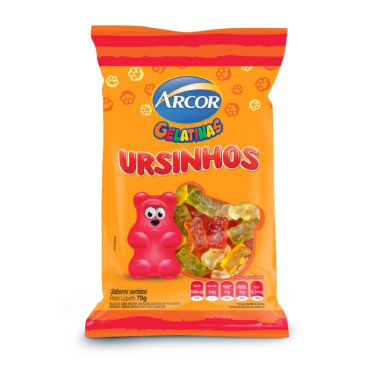 Bala de Gelatina 70G Ursinho Sortida