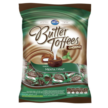 Bala Arcor Butter Toffe 100g Chocolate com Menta