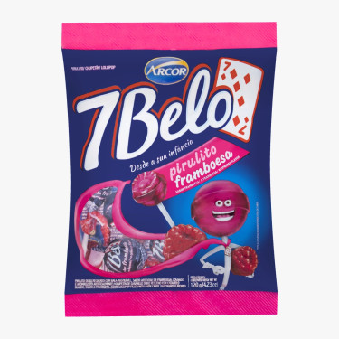 Pirulito Arcor 7Belo 120G Framboesa
