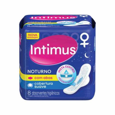 Absorvente Intimus Gel Noturno Suave Com Abas 8 Unidades