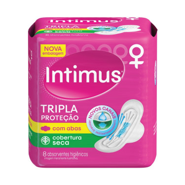 Absorvente Intimus Gel Tripla Proteção Seco Com Abas 8Un