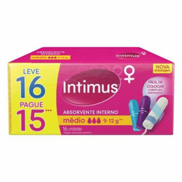 Absorvente Intimus Interno Médio Leve 16 Pague 15