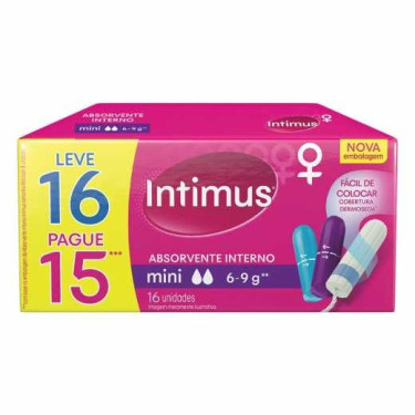 Absorvente Intimus Interno Mini Leve 16 Pague 15