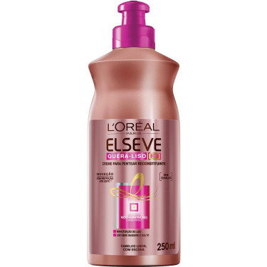 Creme Para pentear Elseve 250Ml Quera Liso Reconstrução