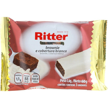 Barra Cereal Ritter 60G Browine com Chocolate Branco