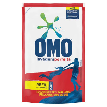 Sabão Omo Liquido Refil 900ML Lavagem Perfeita