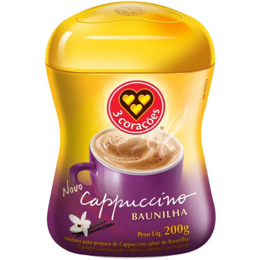 Café 3 Corações Cappuccino Chocolate 200g Baunilha