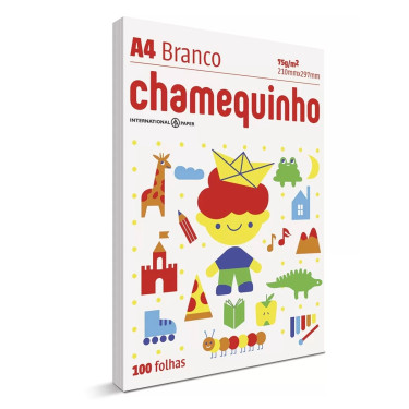 Papel Chamequinho 210x297c A4 100 Folhas Branco