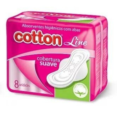 Absorvete Cotton Line Suave com Abas 8 Unid