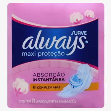 Absorvente Always Pink Proteção Total Suave Com abas 8 unid