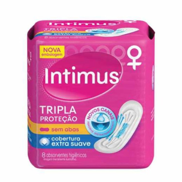 Absorvente Intimus Gel Tripla Proteção Suave Sem Abas 8 Unid