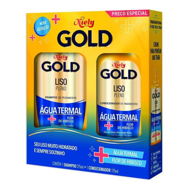 Kit Niely God Shampoo+Condicionador Liso Pleno com Águas Termais