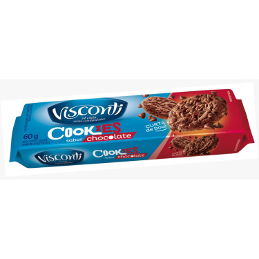 Biscoito Cookies Visconti 60G Chocolate