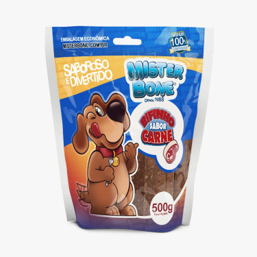 Ração Bifinho Bone Mister 500G Palito Carne