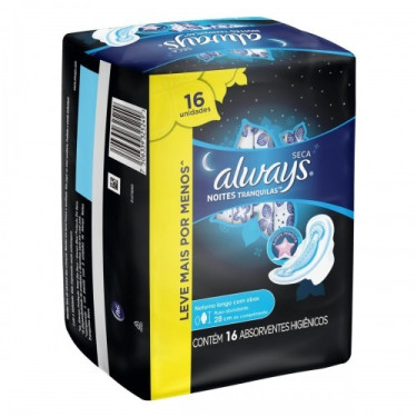 Absorvente Awalys Active Noturno com Abas cobertura Seca Lv16Pag14