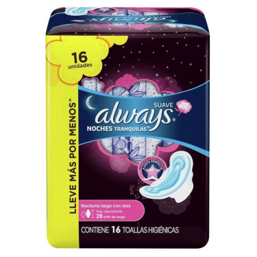 Absorvente Awalys Active Noturno com Abas cobertura Suave Lv16Pag14