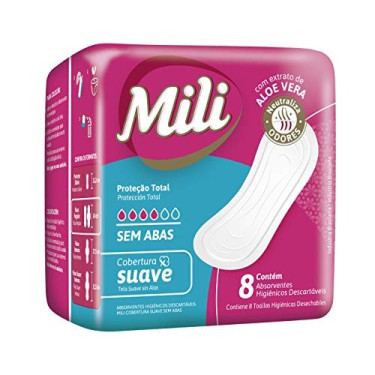 Absorvente Mili Proteção Total sem Abas 8und