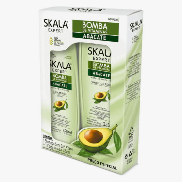 Kit Skala Shampoo + Condicionador Skala 325ML Bomba Abacate
