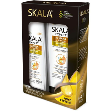 Kit Skala Shampoo + Condicionador Skala 325ML Bomba Keratina