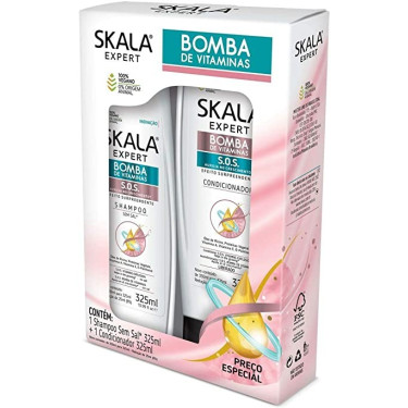 Kit Skala Shampoo + Condicionador Skala 325ML Bomba Vitamina