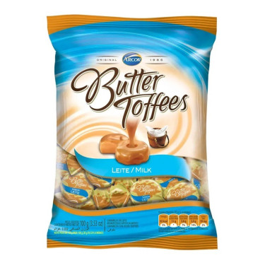 Bala Butter Toffes Leite Arcor 100g