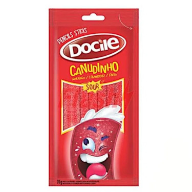 Bala Canudinho Morango Citrico Docile 70g