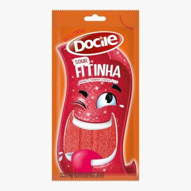 Bala Fitinha Morango Citrico Docile 70g